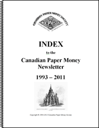 Index to the Canadian Paper Money Newsletter