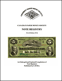Canadian Paper Money Society Note Registry